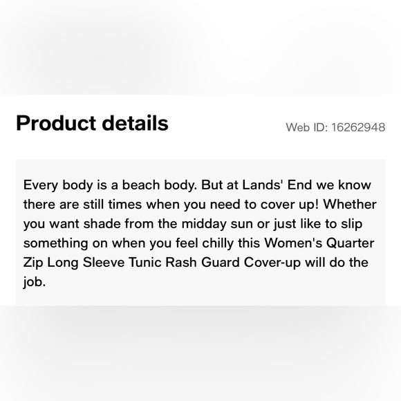 Lands' End Women's Rash guard/cover up - Picture 3 of 4